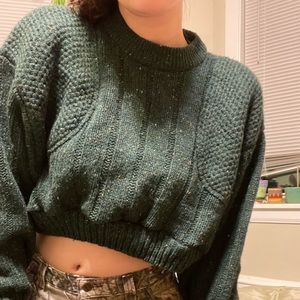 Cropped Orvid knit green sweater 🦠🧪
